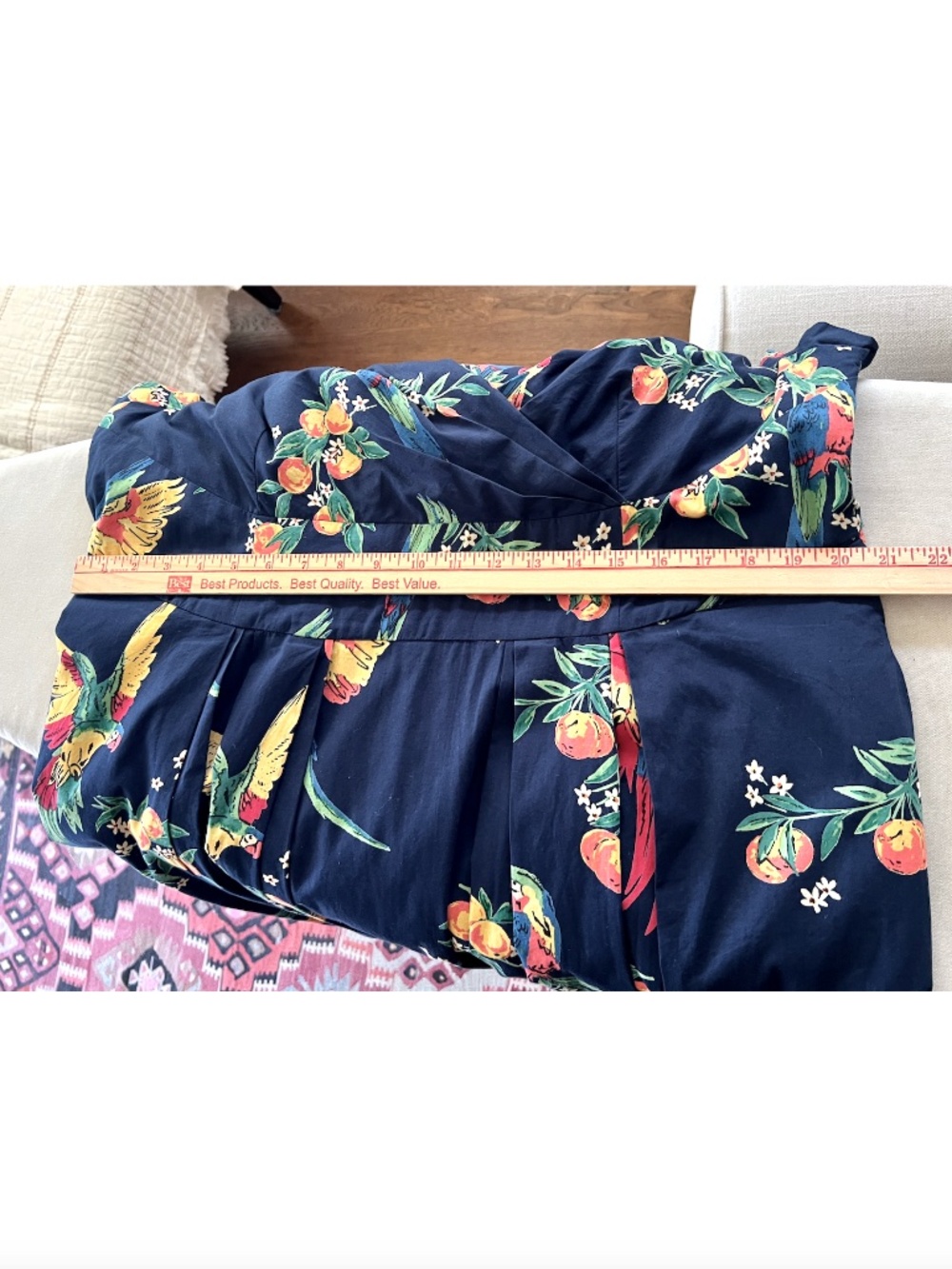 EMILY AND FIN Florence Retro Sleeveless Dress in Navy Parrot Print - 1X - Picture 13 of 15